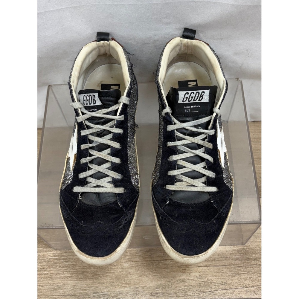 Golden Goose Deluxe Brand Mid Star Glitter Black EU 40 US Size 9 Made in Italy - Picture 3 of 10